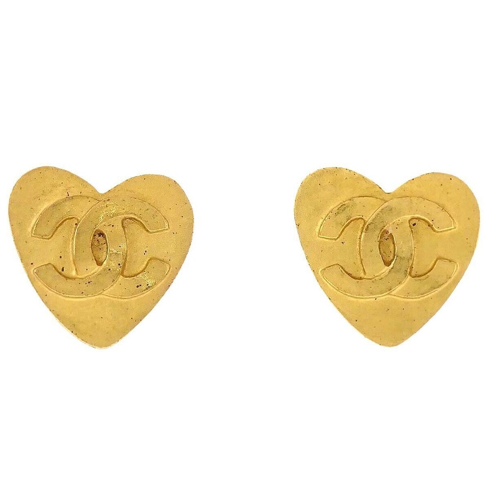 Chanel CC Hearts Clip On Metal